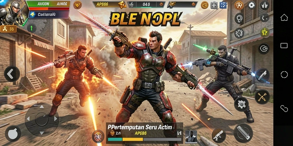 Screenshot utama AP686 menampilkan aksi pertarungan yang intens dan mendebarkan.