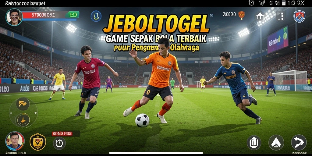 Tampilan gameplay seru dalam JEBOLTOGEL yang menampilkan aksi sepak bola.