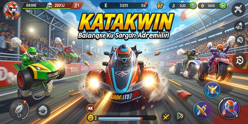 Tampilan aksi seru dari gameplay KATAKWIN yang mengesankan.