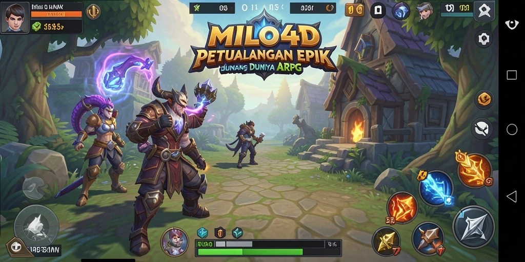 Tampilan gameplay mendebarkan dalam MILO4D dengan pertarungan ARPG yang seru.